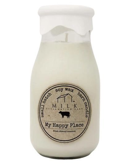 My Happy Place Milk Bottle Candle