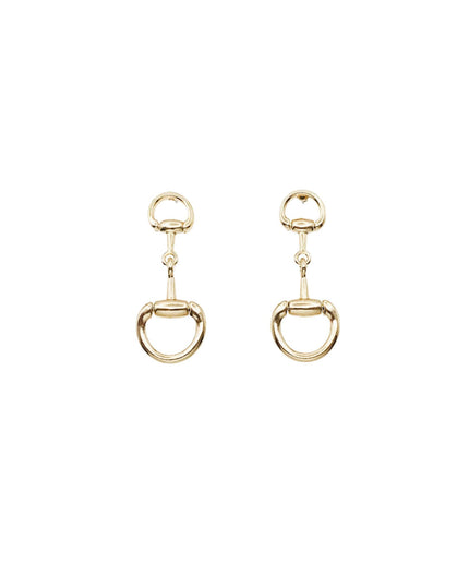 Metal Buckle Link Stud Droplet Earrings