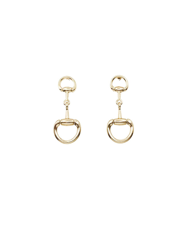 Metal Buckle Link Stud Droplet Earrings