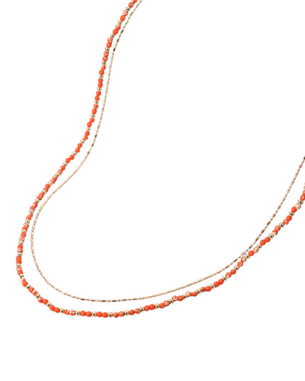 Ball Beaded Metal Chain Layered Gold Necklace