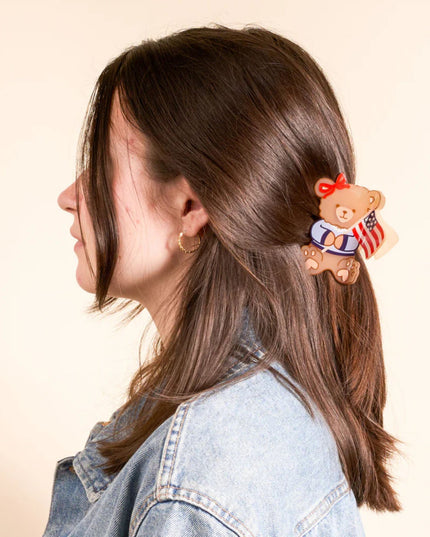 Star Spangled Bear Shape Up Claw Clip