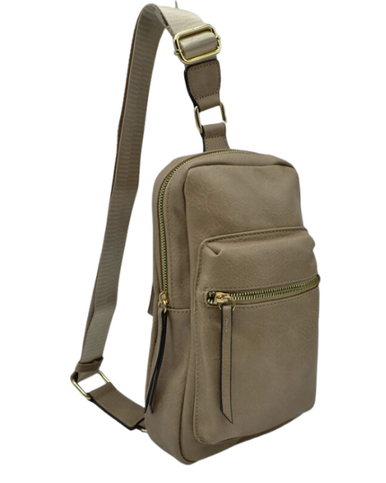 Single Strap Multi Zip Sling Bag