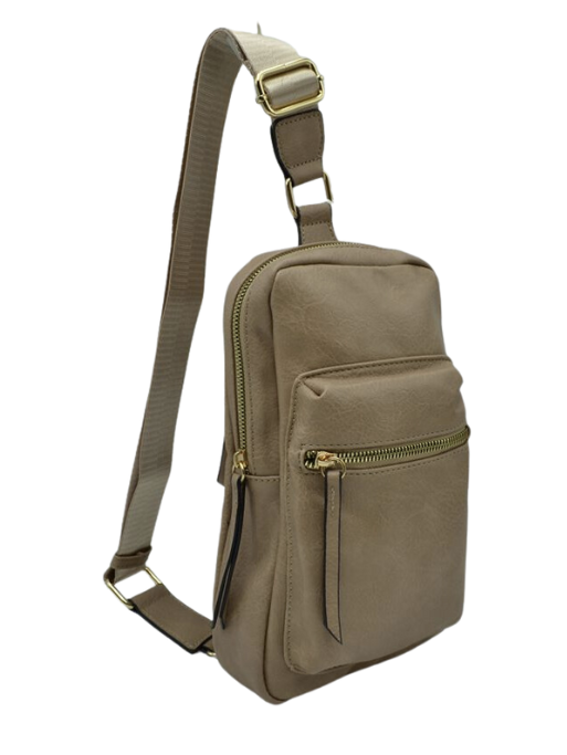 Single Strap Multi Zip Sling Bag