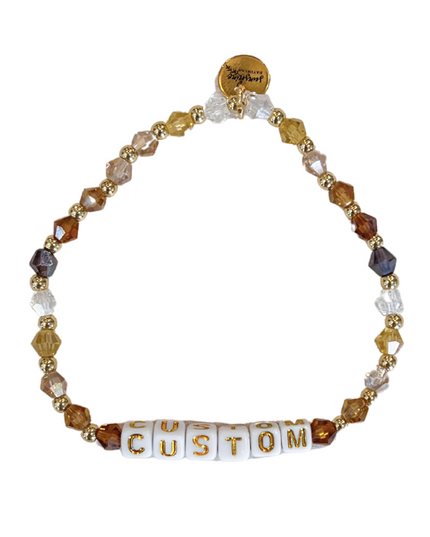 Neutral Colorful Custom Letter Block Bracelet
