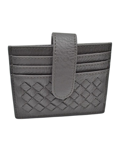 Snap Closure Woven Credit Card Holder