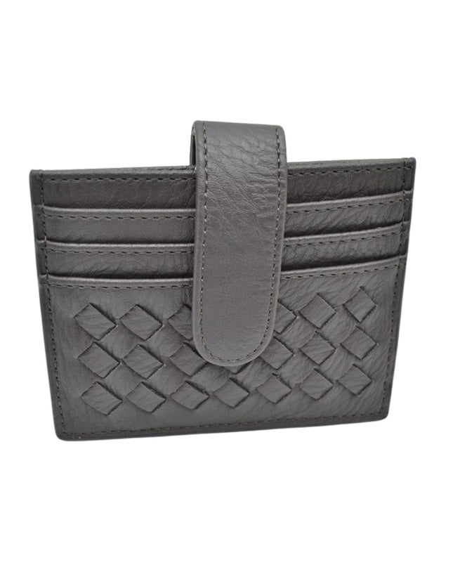 Snap Closure Woven Credit Card Holder