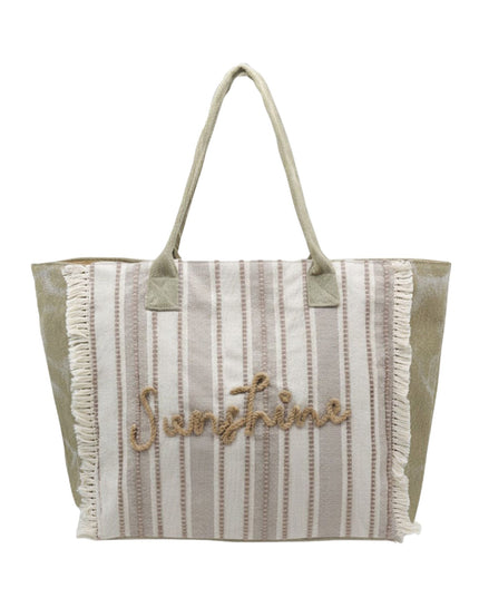 Sunshine Stripe Fringe Tote Bag
