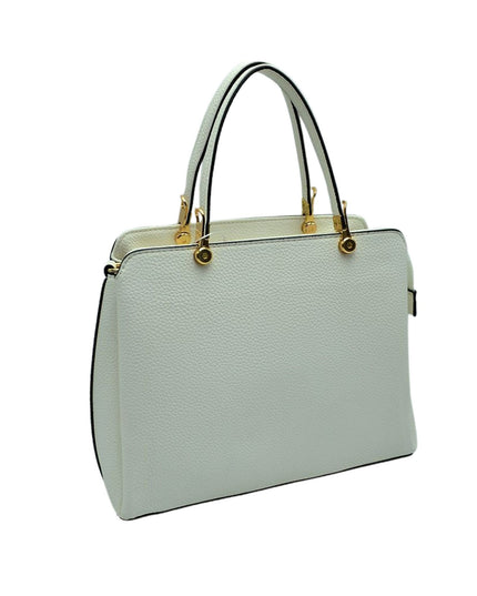 Solid Clutch Hand Bag With Gold Clasps