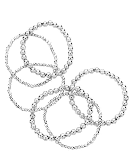 Metal Ball Stretch Bracelets 6 Set