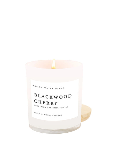 Blackwood Cherry 11oz White Candle