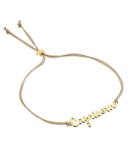 Zodiac Gold Scripted Adjustable Cord Bracelet