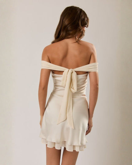 Off Shoulder Tie Back Detail Sleeveless Top