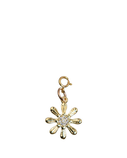 Crystal Center Flower Gold Charm