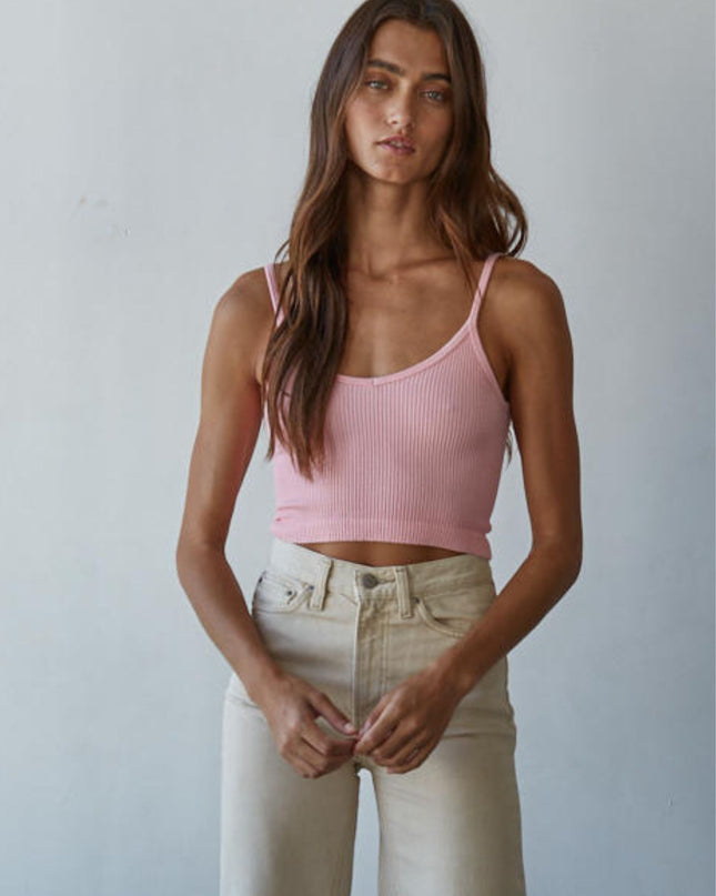 Essential Modal Ribbed Crop Cami Top
