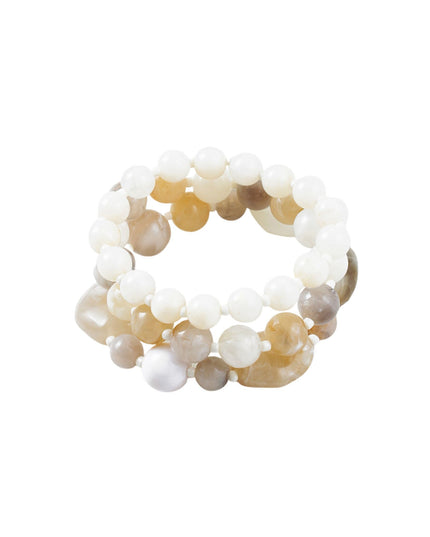 Mixed Size Resin Beaded 3 Bracelet Set