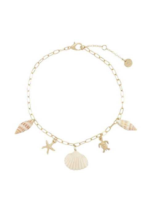 Turtle, Starfish, Shell Charm Bracelet