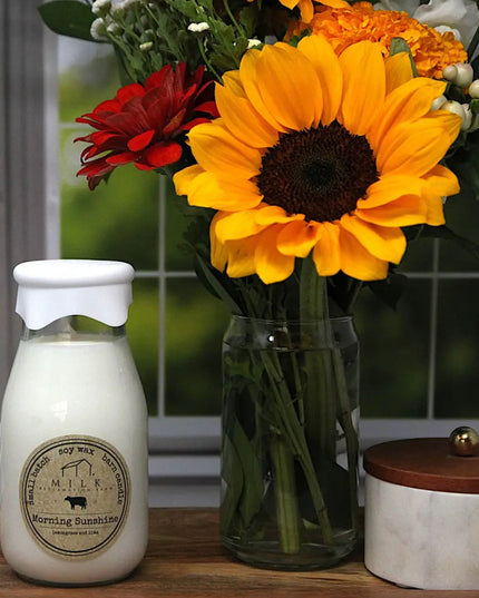 Morning Sunshine Milk Bottle Candle