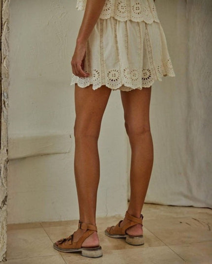 Ansley Elastic Waist Eyelet Shorts