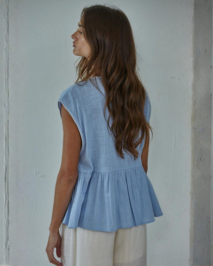 Calla Double Tie Sleeveless Babydoll Top