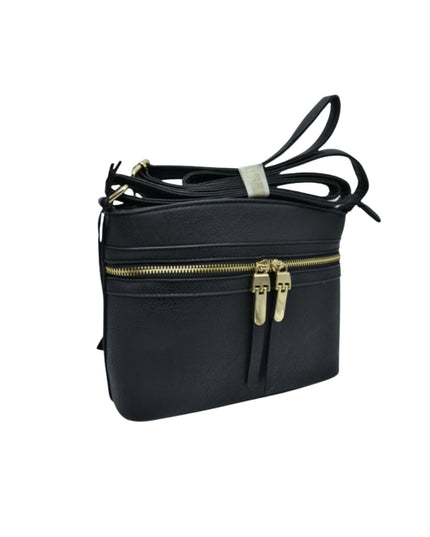 Front Double Zip Cross Body Bag
