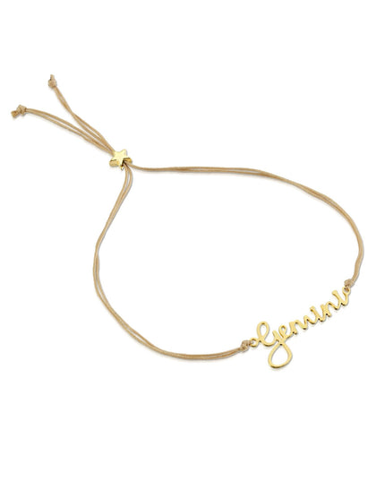 Zodiac Gold Scripted Adjustable Cord Bracelet