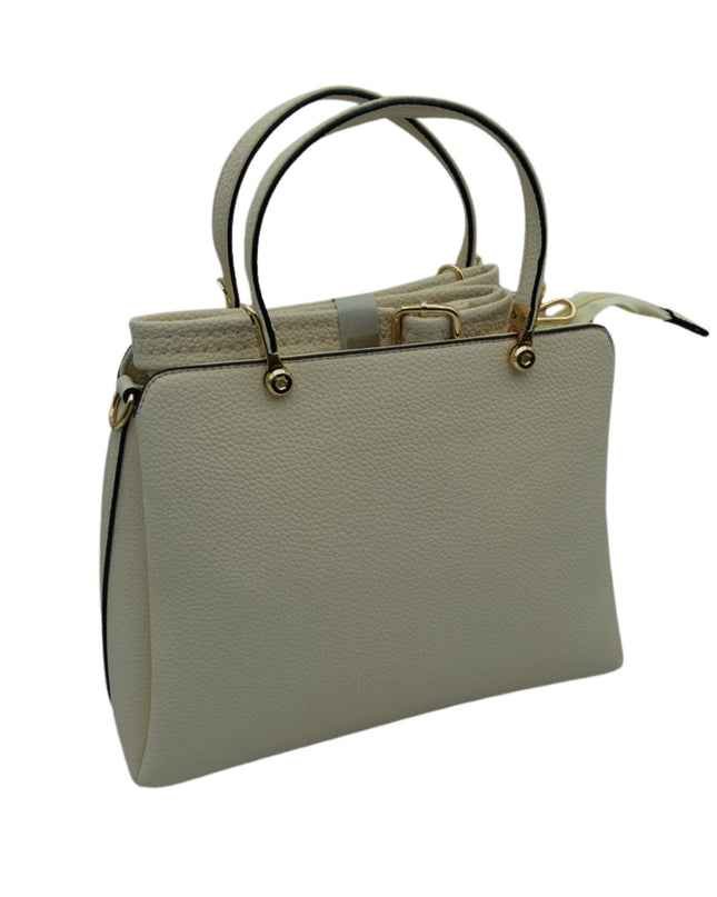 Solid Clutch Hand Bag With Gold Clasps