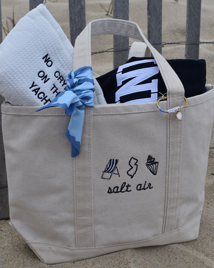 Salt Air Embroidered Boat Tote Bag