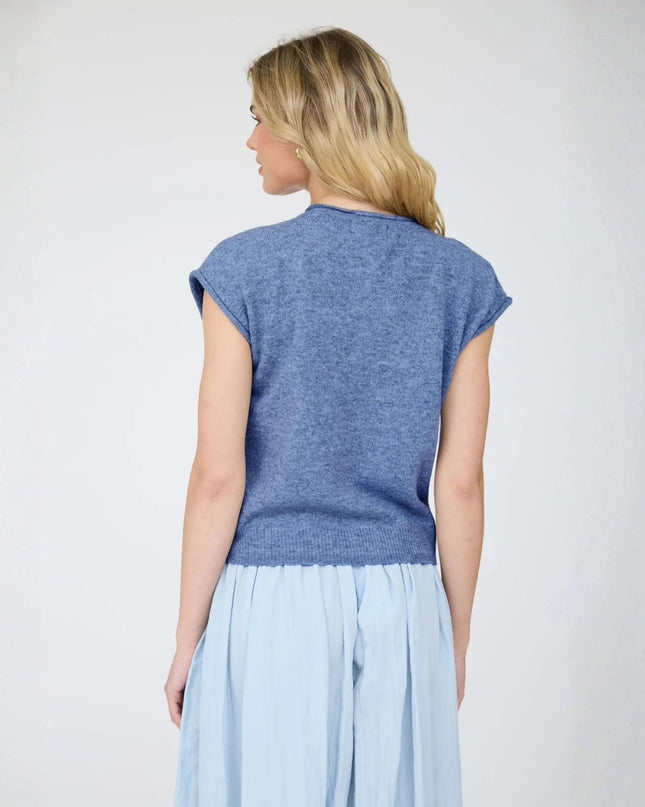 Raw Edge Sleeveless Lightweight Cardigan Sweater