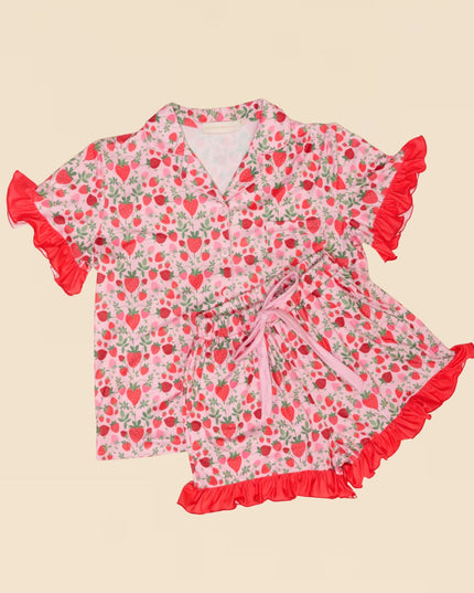 Strawberry Fields Slumber Party Pajama Shorts Set
