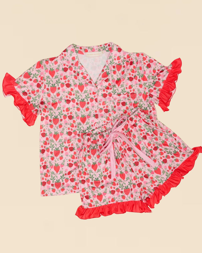 Strawberry Fields Slumber Party Pajama Shorts Set