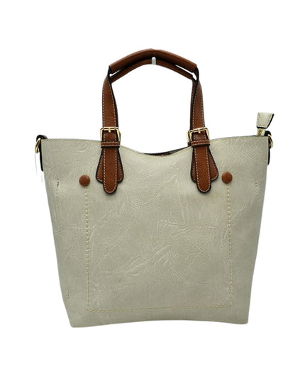 Brown Strap Front Pocket Handbag