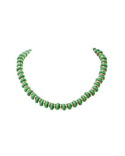 Candy Disc Bead Gold Metal Beaded Necklace