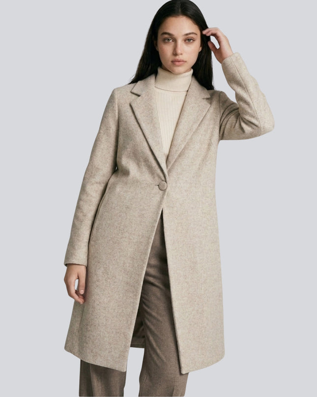 Single Button Mid Length Coat